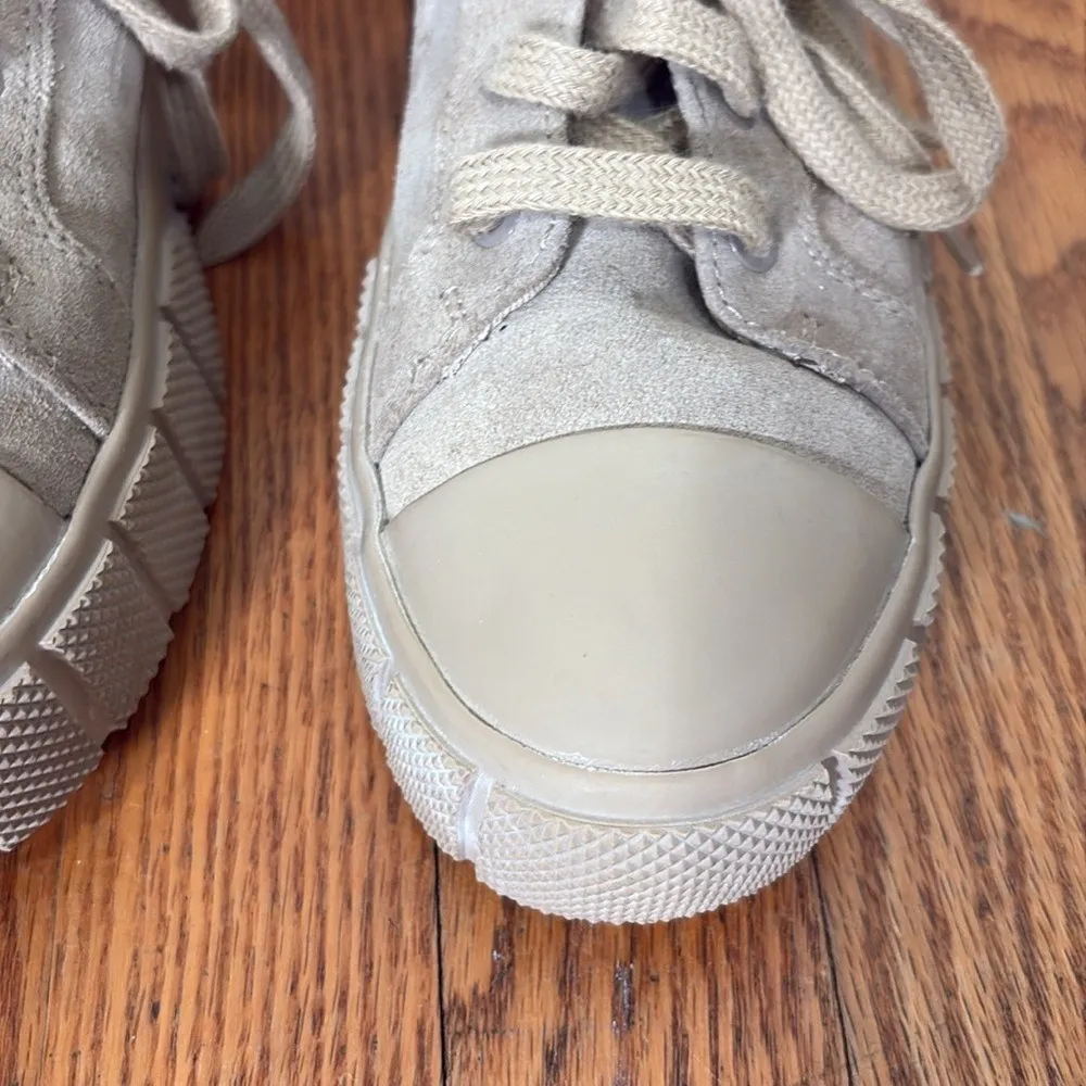 Zara Sand Suede Leather Faux Fur High Top Trainers shoes‎ EU39 - Image 4