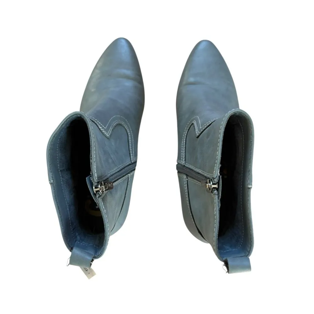 Circus By Sam Edelman Western Boots Garth Gray Blue Faux Vegan Leather Womens 6 - Image 8