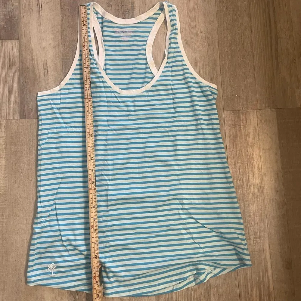 Lilly Pulitzer Womens Blue Striped Racerback Whitney Tank Pima Cotton Size Med - Image 6