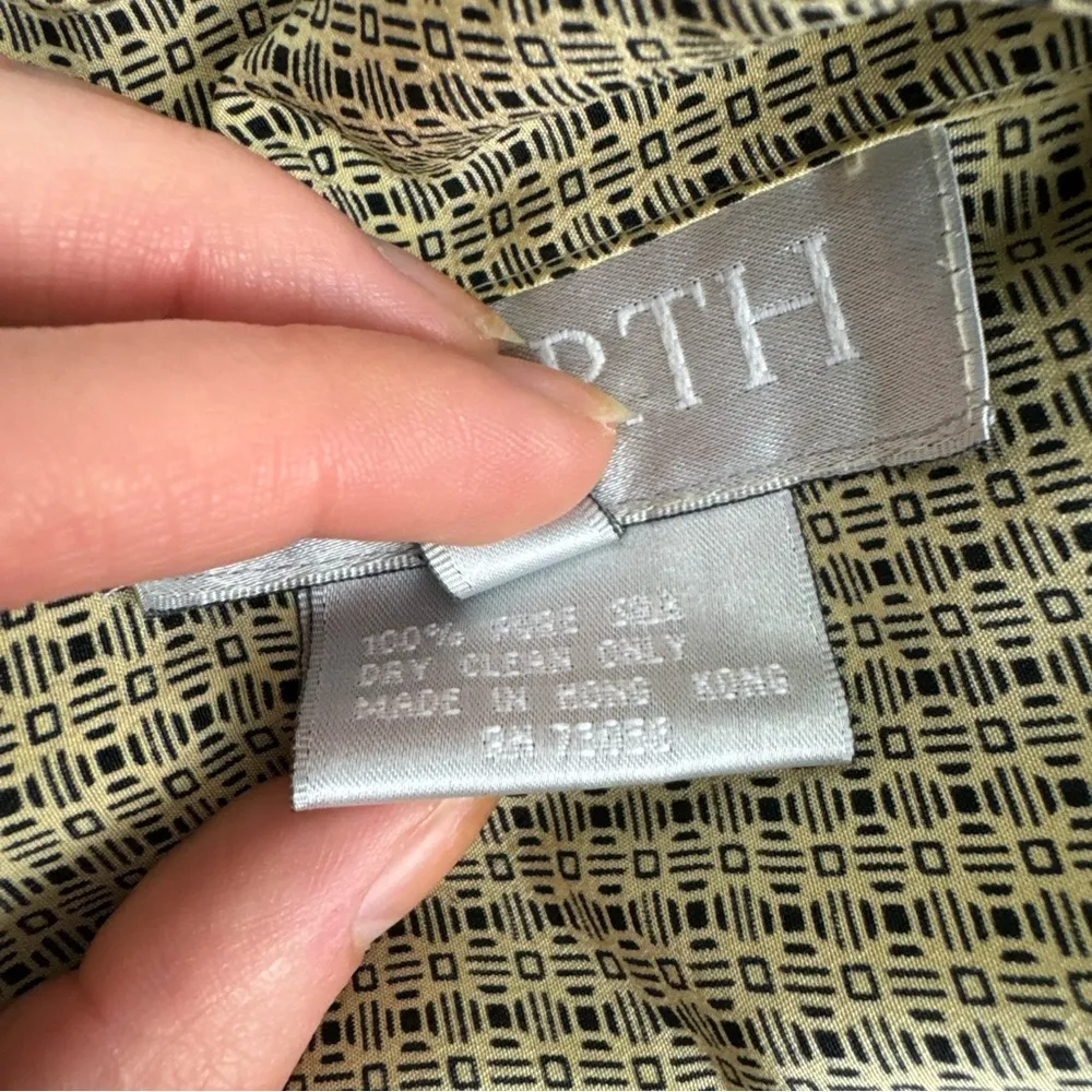 Worth Beige & Black Geometric Patterned Silk Mini Wrap Tie Skirt Size 2 - Image 7