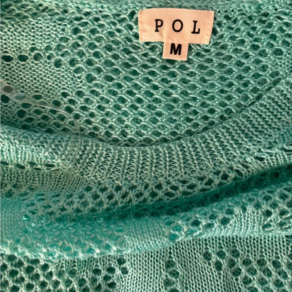 🐠🌞🌊 NWOT POL Aqua Crochet bell sleeve Swim Cover-Up/sweater - Image 8