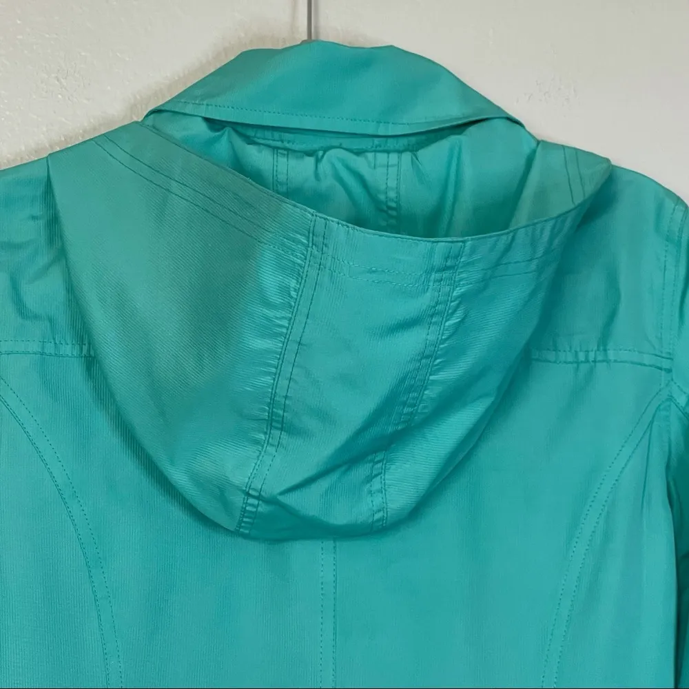 Hurley  Double Breasted Rain Jacket Windbreaker Teal/Aqua Size Small - Image 9