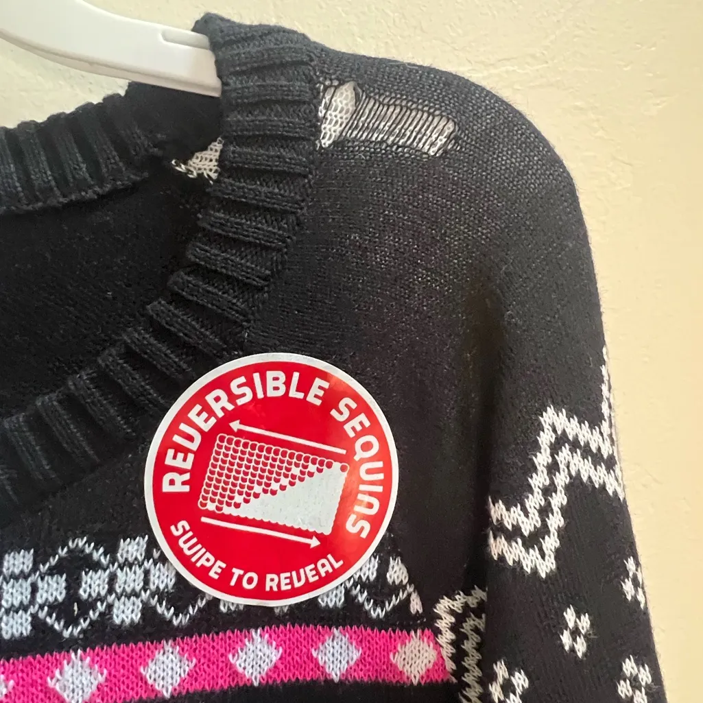 Black and Pink Naughty List Sweater - Image 3