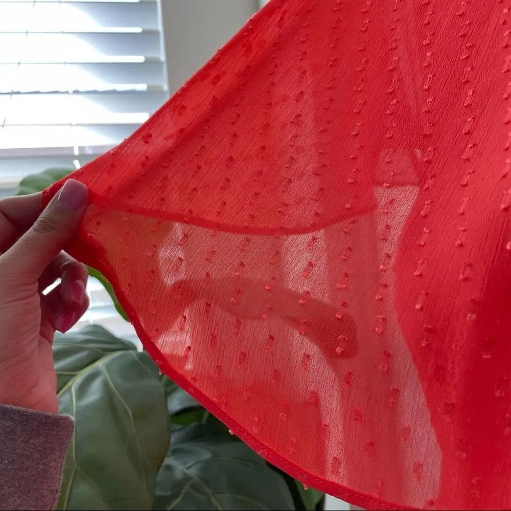 Leslie Fay Orange Tiered Ruffle Dress Knee Length Size 10 - Image 7