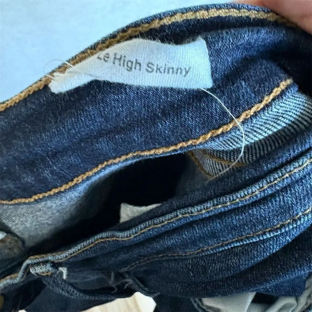 FRAME Women's High Rise Le High Skinny Jeans Dark Blue Size 31 Denim Stretch - Image 5