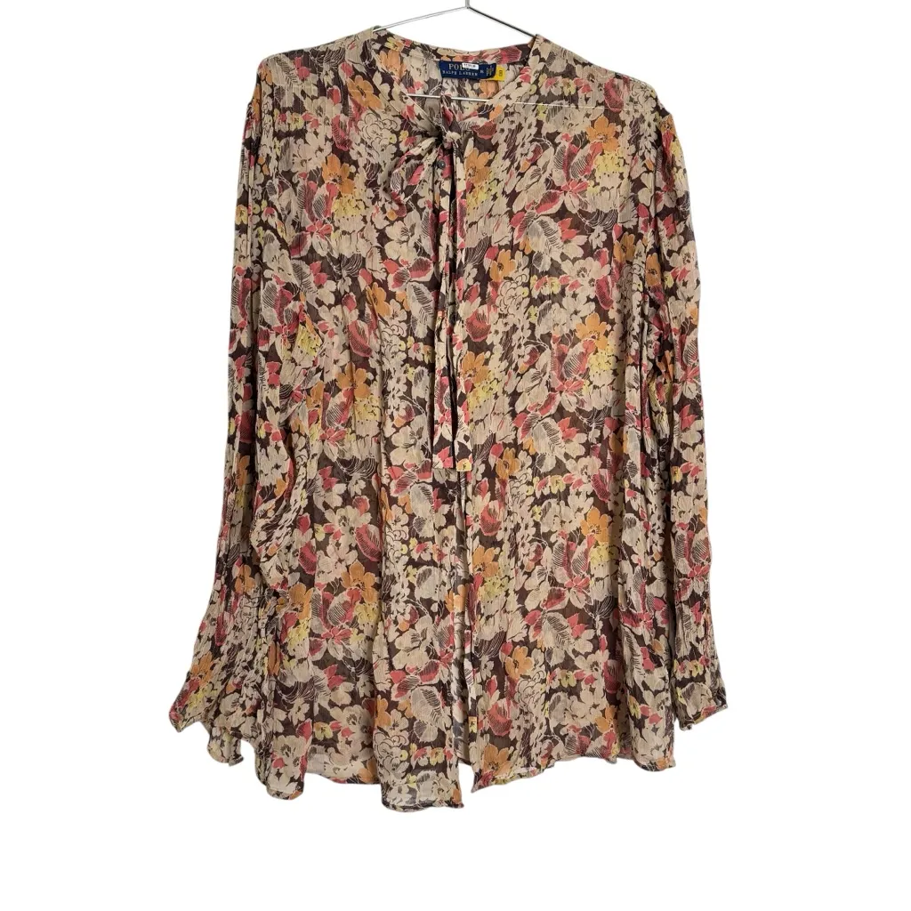 Polo Ralph Lauren Brown Floral Blouse - Image 2