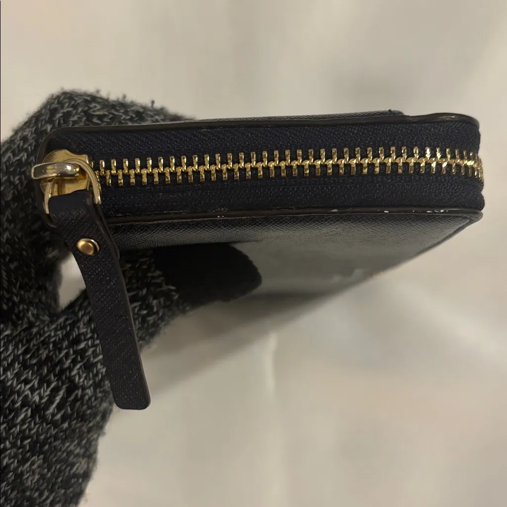 Kate Spade  Saffiano Leather Wallet Navy Blue GUC - Image 9