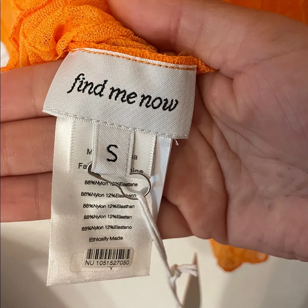 NWT Free People Find Me Now Ross Mini Dress Orange Long Sleeve Textured Small - Image 8