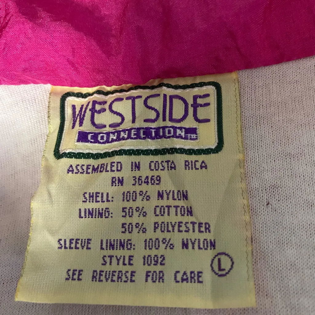 Vibrant Fuchsia Bomber Jacket Pink Size L - Image 5