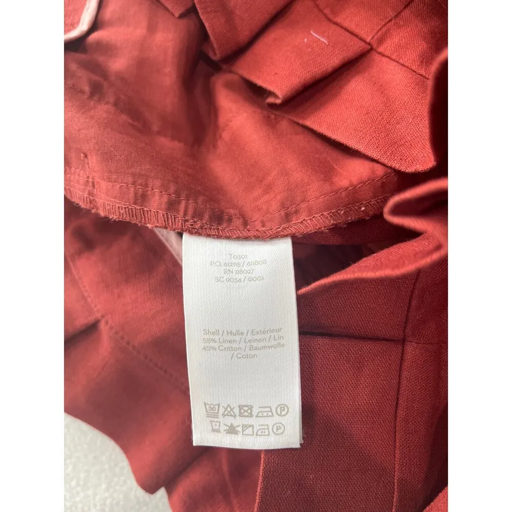 Boden St Ives Paper Bag Shorts in Brick Red Sz 6 - Image 6