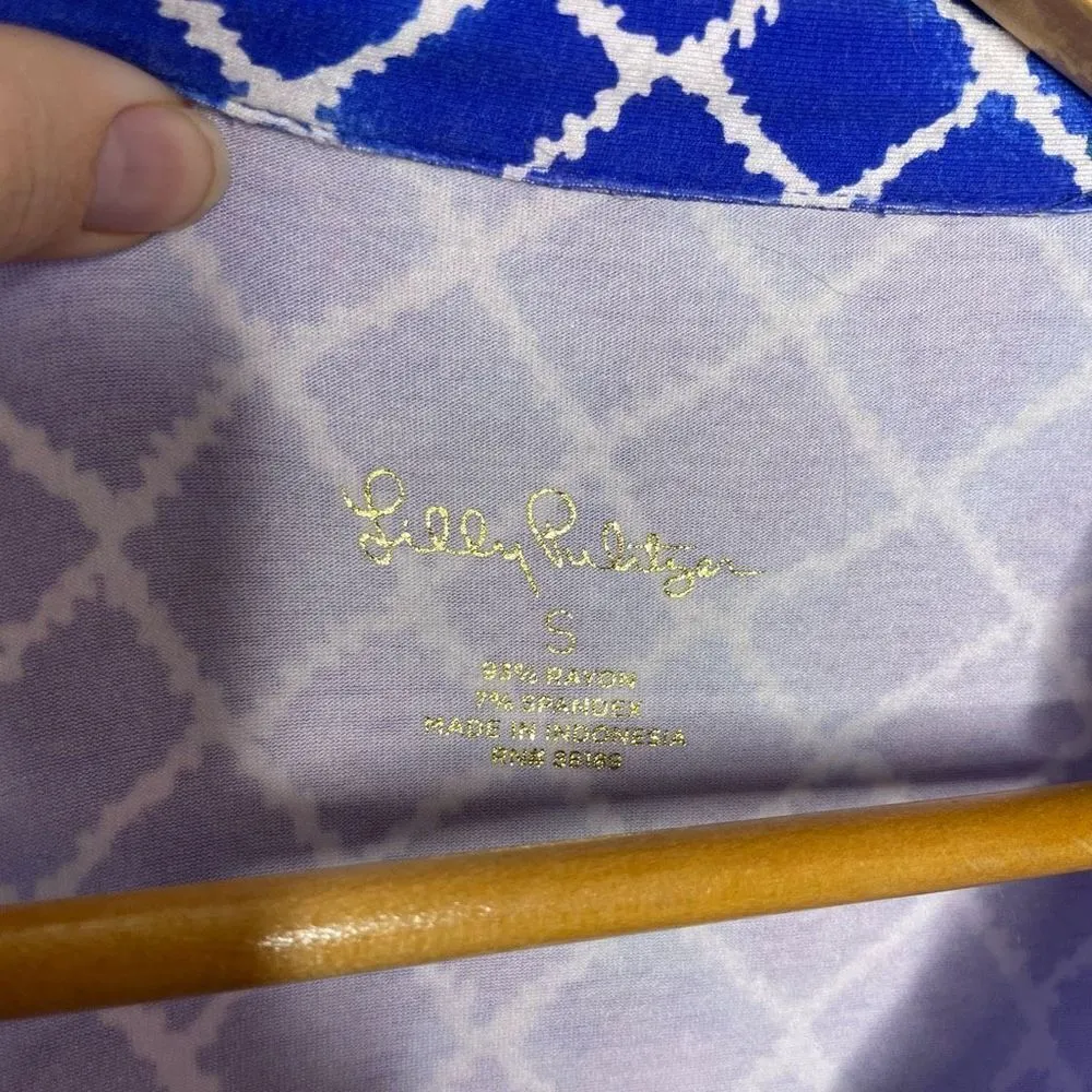 Lilly Pulitzer Blue Grotto Ansley‎ Dress UPF 50+ Sun Protection Long Sleeve S - Image 6