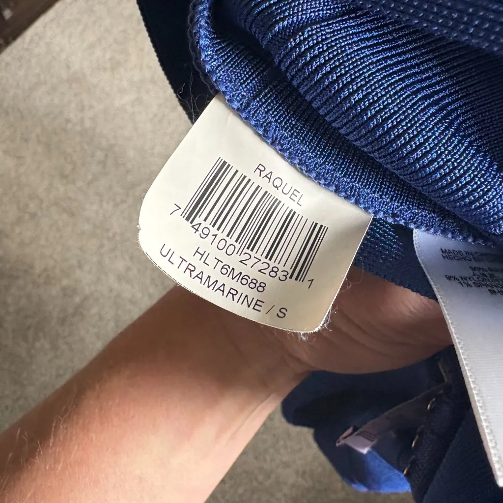 Herve Leger Raquel Bandage Dress Blue Womens Designer Stretchy Small - Image 3