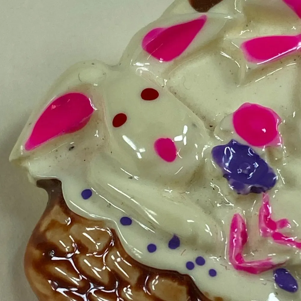 Easter Bunny Basket Jewelry Pin Brooch Holiday Easter Wear Ceramic Colorful - Image 11