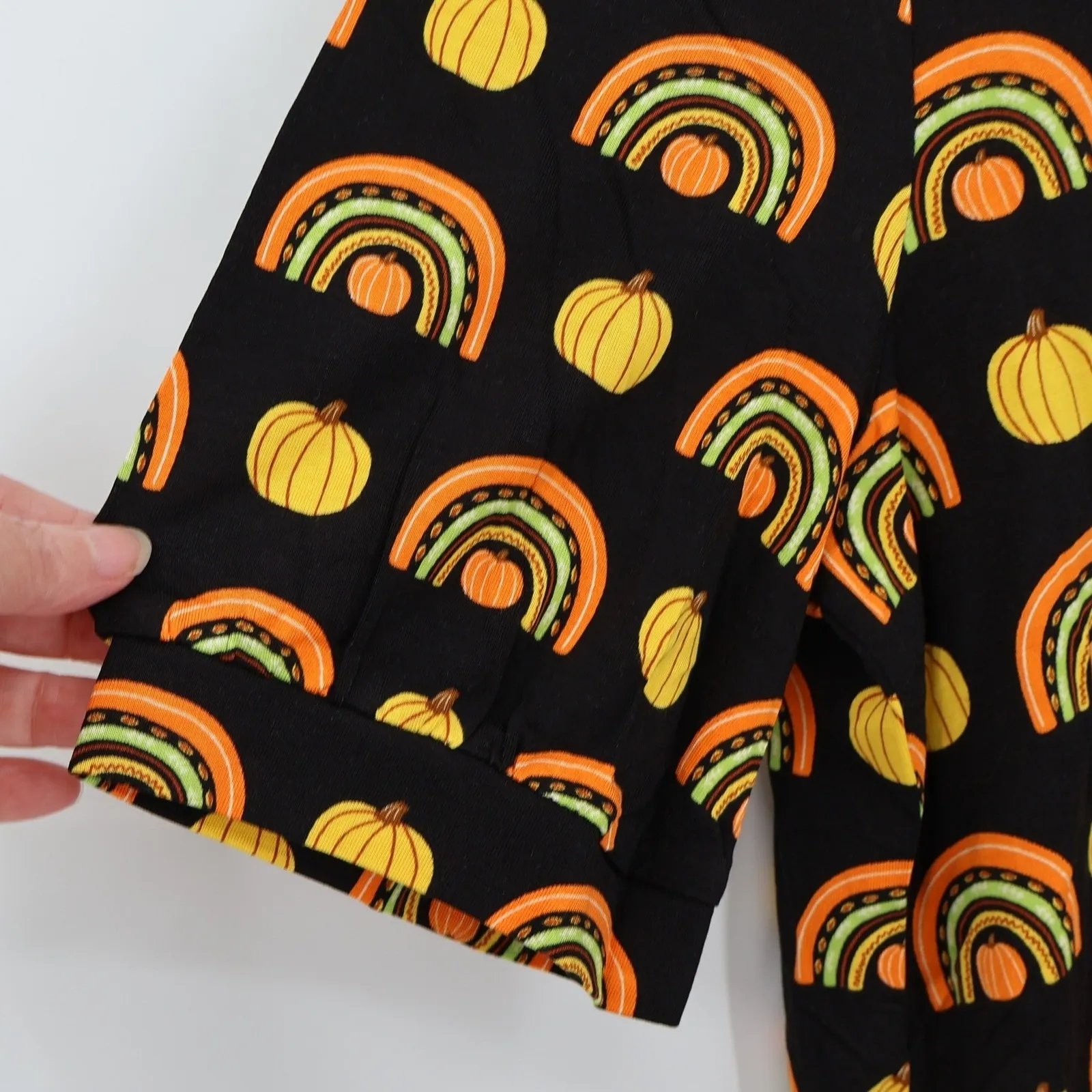 NWT ModCloth Pumpkin Rainbow‎ Popover Top Womens Halloween Fall Novelty Size 1X - Image 6