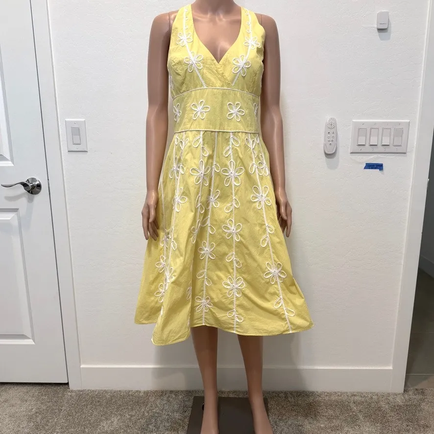 Lilly Pulitzer 12 embroidered floral V neck halter dress D1 2875 - Image 12