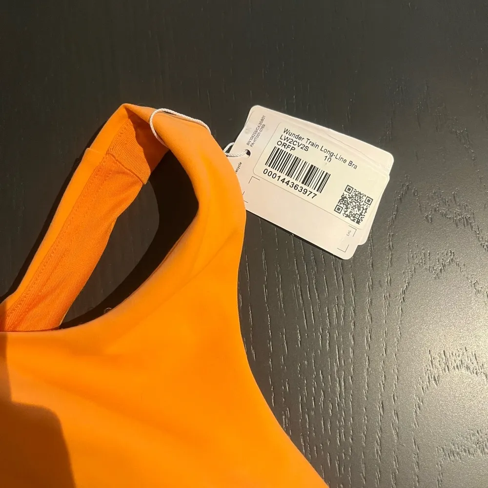 Lululemon Athletica Orange Wunder Train Longline Sports Bra - Image 5