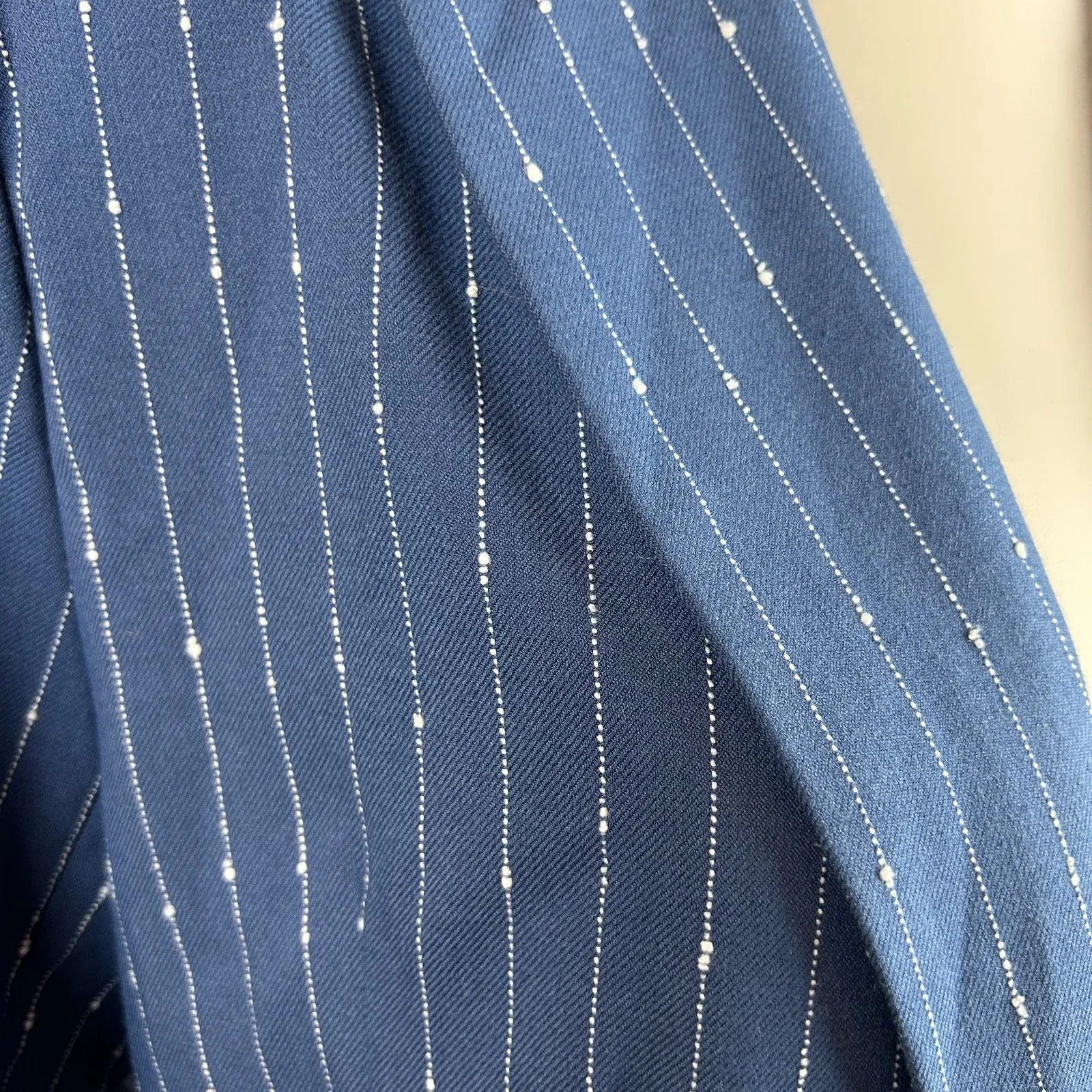 Stev Madden Women's Pinstripe Blue Jacket One Button Size M - Image 3