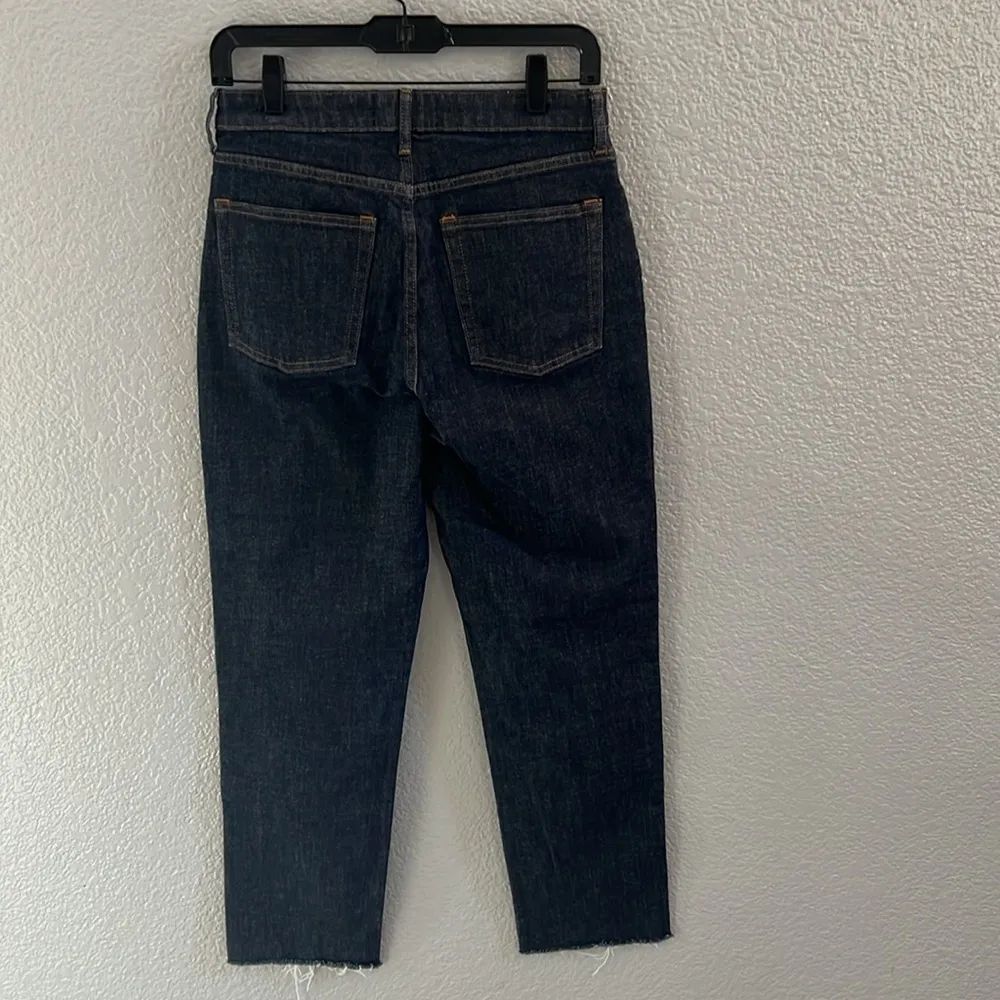 Everlane NWOT High Rise Straight Jeans Raw Hem Ankle crop Size 28 - Image 5