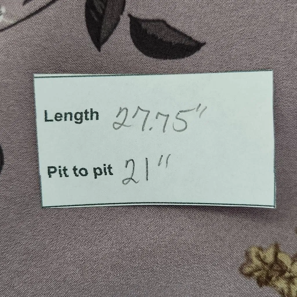 Hilary Radley Light Purple Floral Blouse Size Medium Mauve Floral Top - Image 11