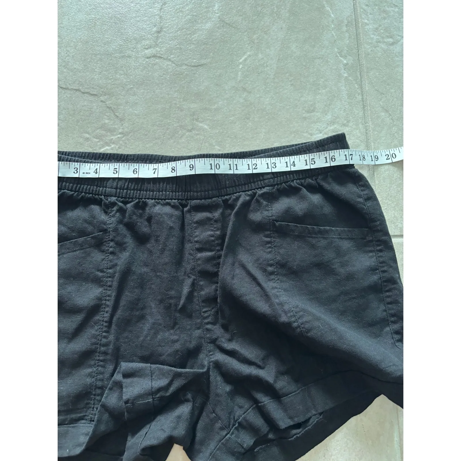 Old Navy Shorts Womens Large Black Linen Blend Coastal Beachy Resort‎ Tropical - Image 6