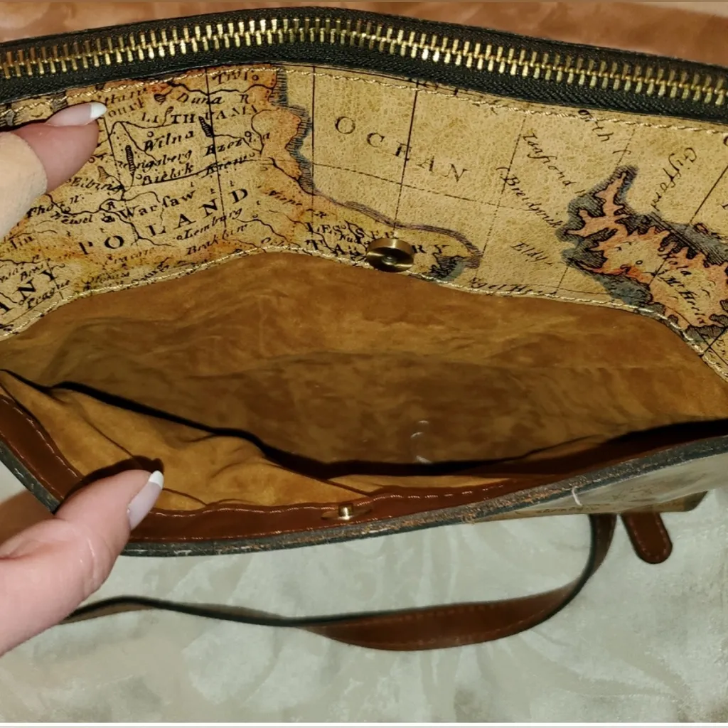 Patricia Nash European Map Print Kirby Crossbody Bag NWT - Image 7