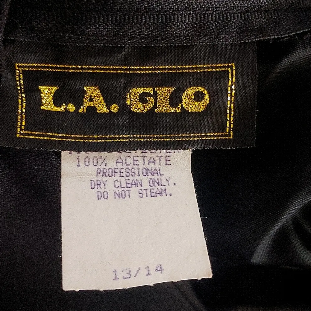 Vintage LA GLO Shouder Bow Sheer Sleeve Black Dress Size undefined - Image 8