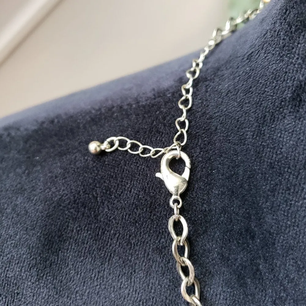 Womens Silver Gold Medallion Pendant Rhinestone Copper Tone Bib Necklace - Image 6