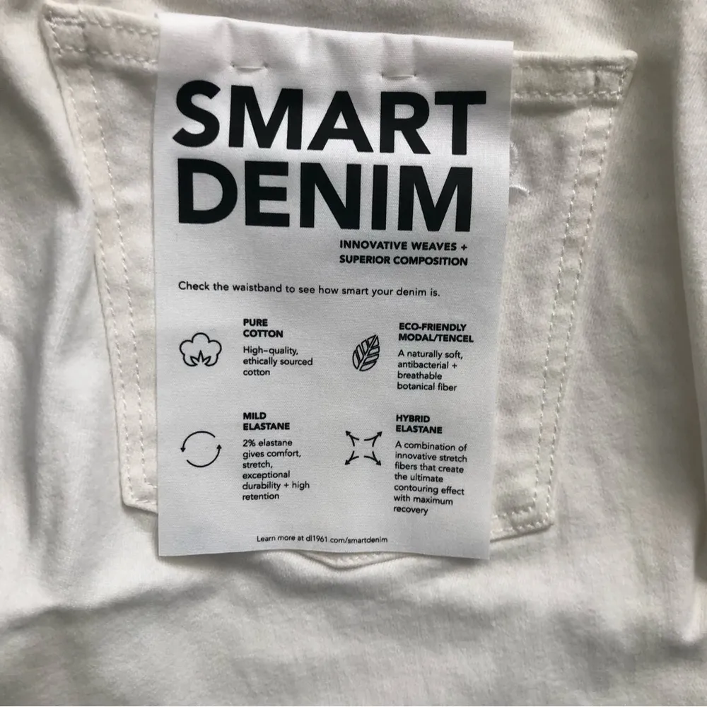 DL1961 Smart Denim Florence Cropped Instasculpt White denim Women’s Size 28 NWT - Image 9