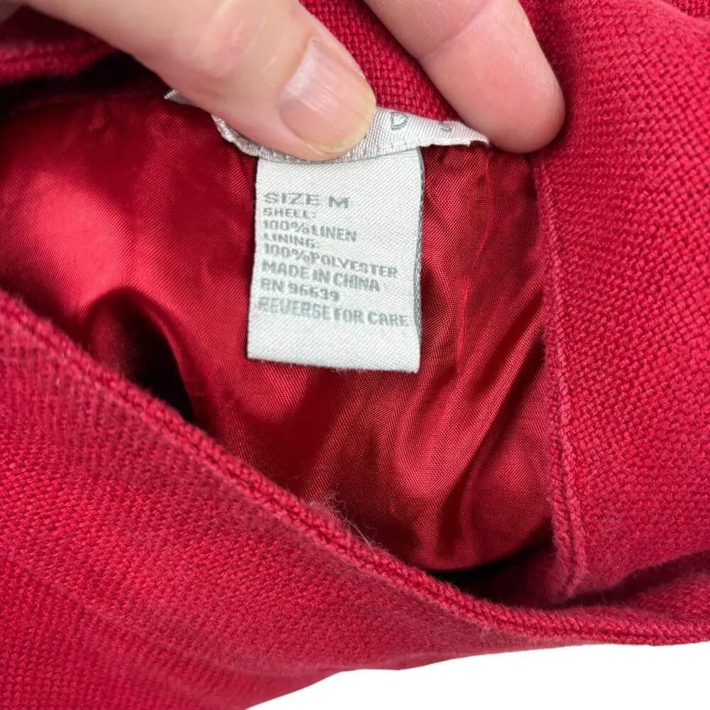 Vintage Tweeds blazer, size Medium, 100% linen, lined, Classic, Timeless, Collar Red - Image 8