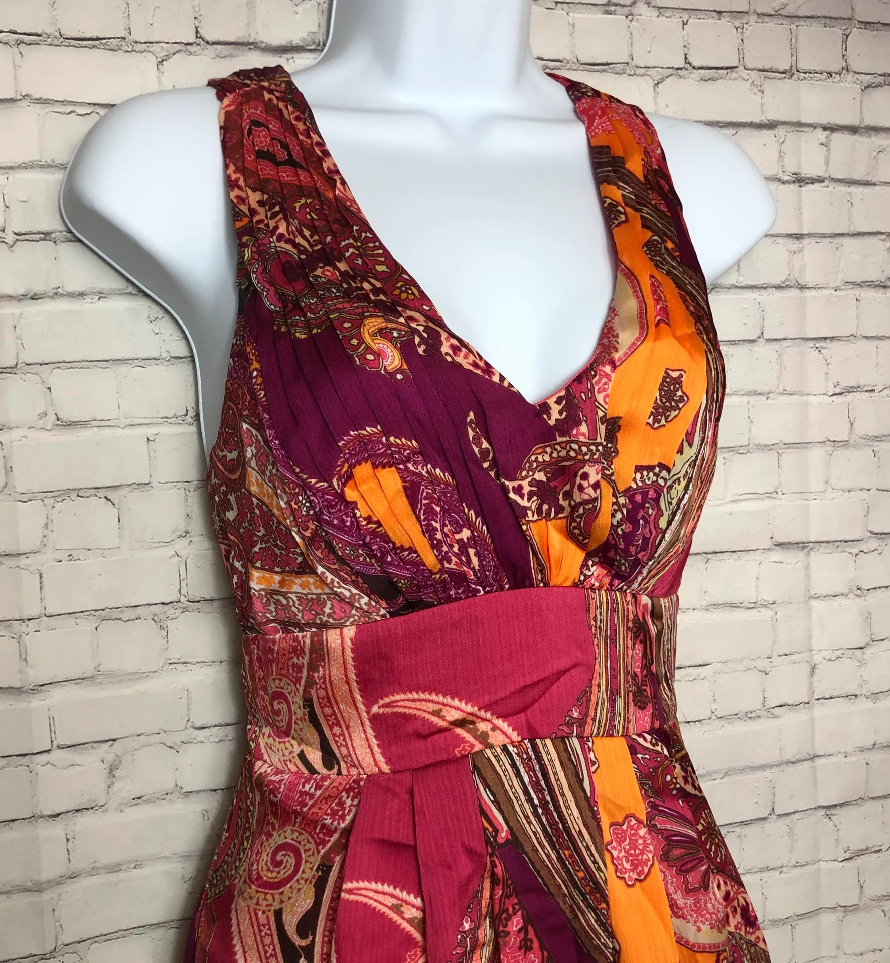 Mattox Pink & Orange Halter Chiffon Party Dress - Image 4