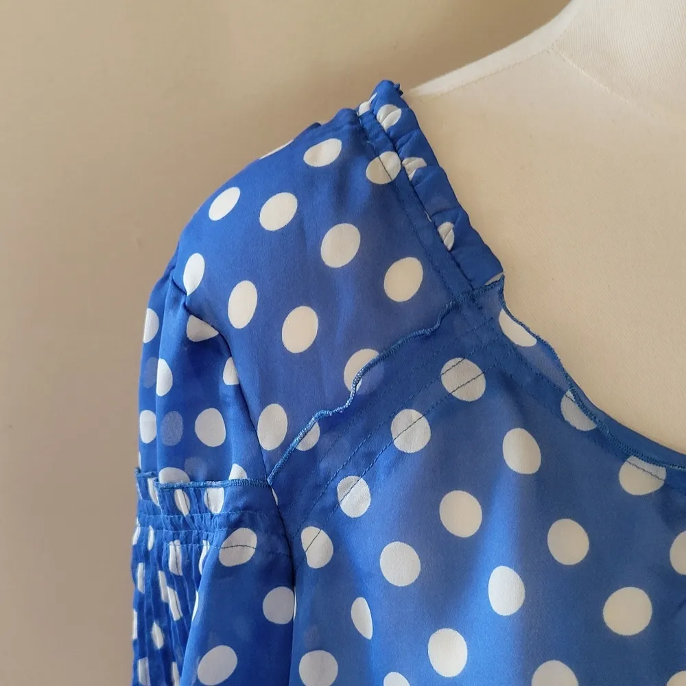 Outback Red blue polka dot blouse size xl - Image 2