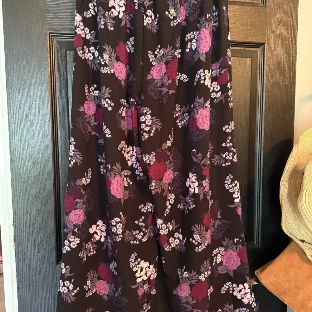 Torrid Purple Floral Crepe Wide Leg Pant - NWOT - Sz 00/M 10 - Image 3