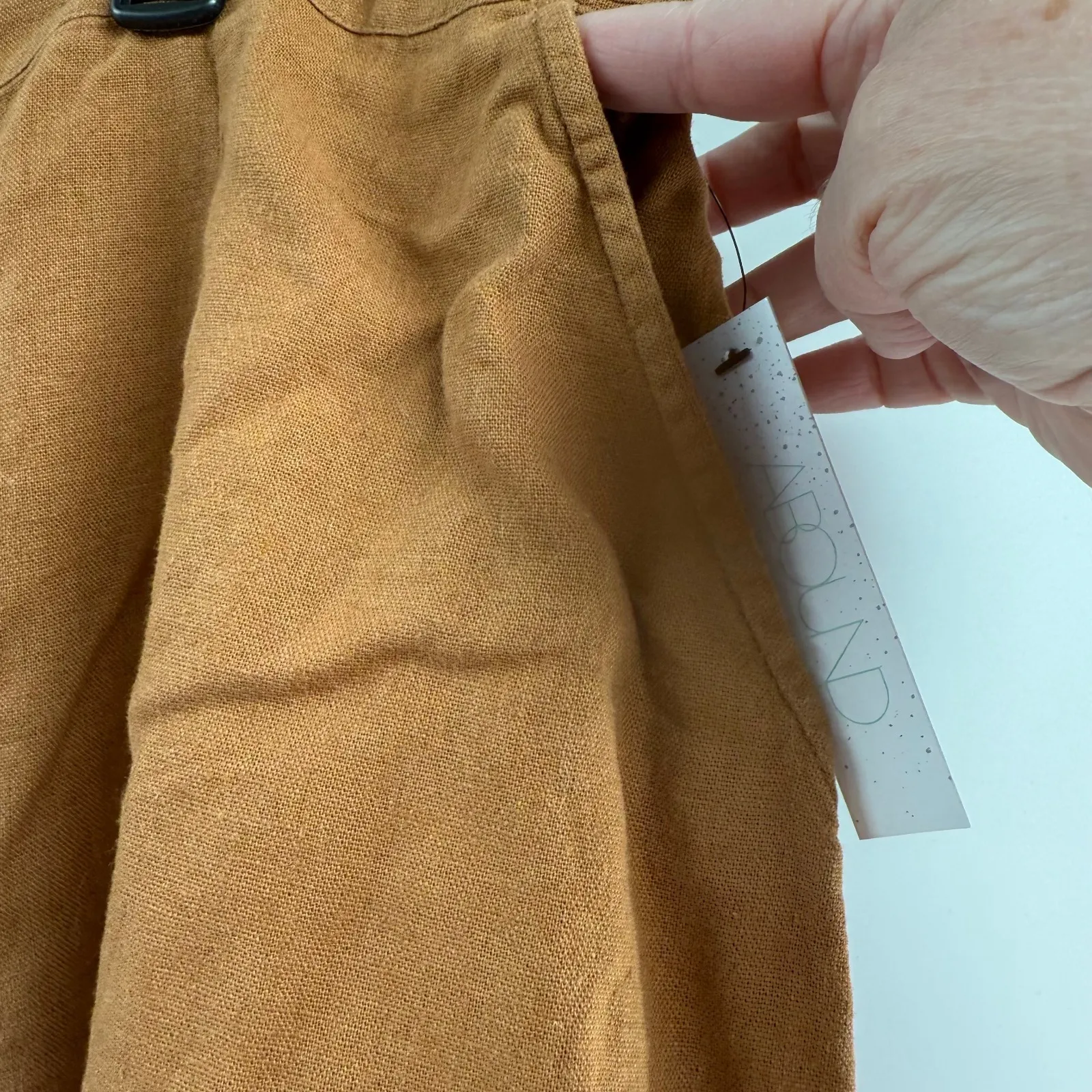 Abound  Linen Blend Shorts High Waist Button Front‎ Casual Brown 1X - Image 5