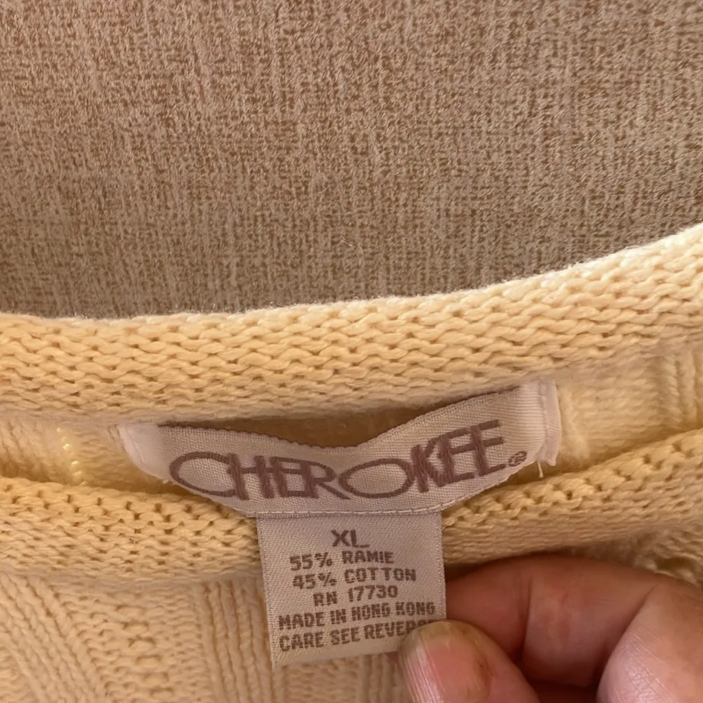 FINAL MARKDOWN Cherokee Ivory Textured Knit Sweater xl - Image 3