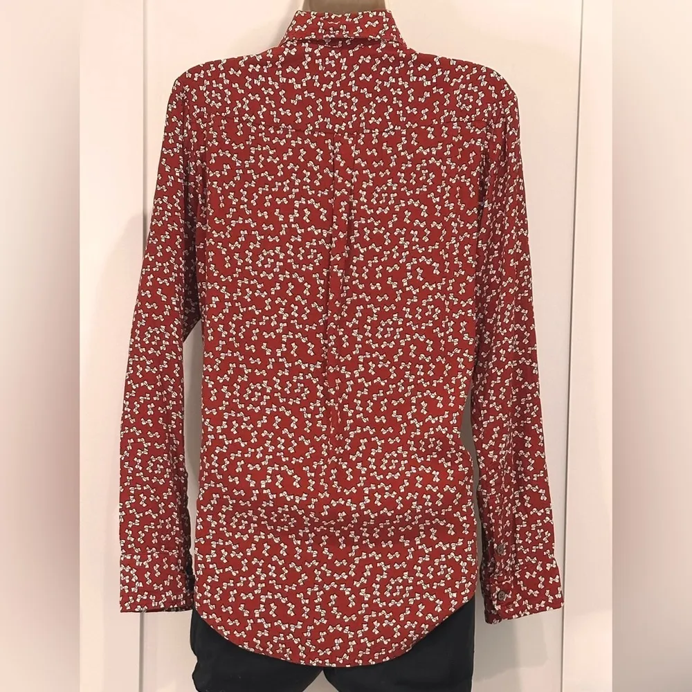 Faithfull The Brand Hosk Top Long Sleeve Pin Up Bow Red Size 4 Coquette Preppy - Image 4