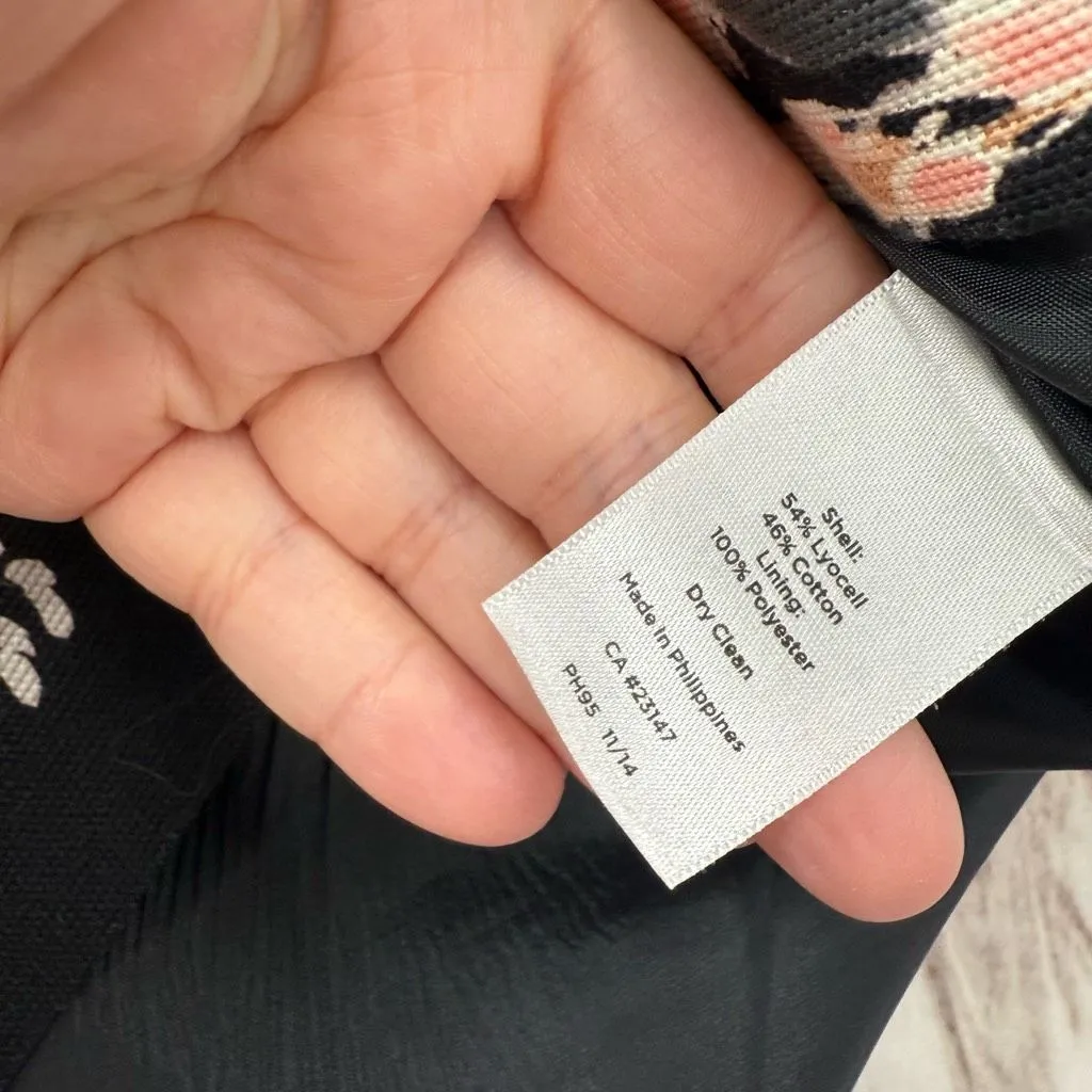 Talbots Women’s 2P Black Floral Mini Pencil Skirt Office Core Career Work - Image 2