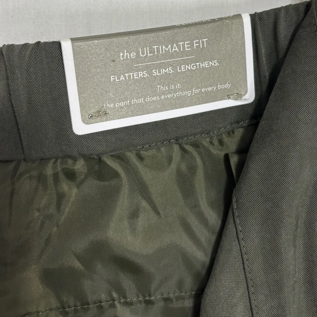 Chicos Skimmer Crop Pant Sz 00/US 2 Ultimate Fit Soft Pleated Green NWT Flawed - Image 6