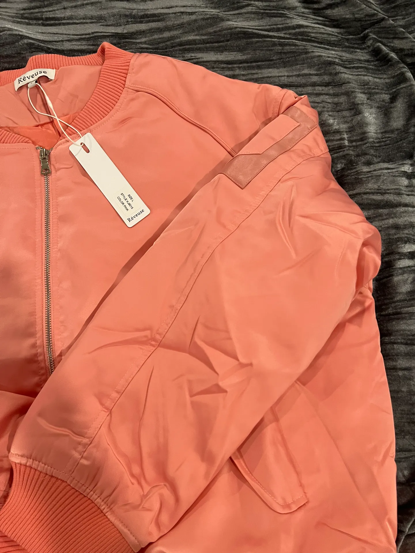 Pink Bomber Jacket Size L - Image 4