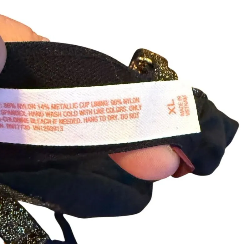 Colsie Black‎ Metallic Bra Black Size XL - Image 5