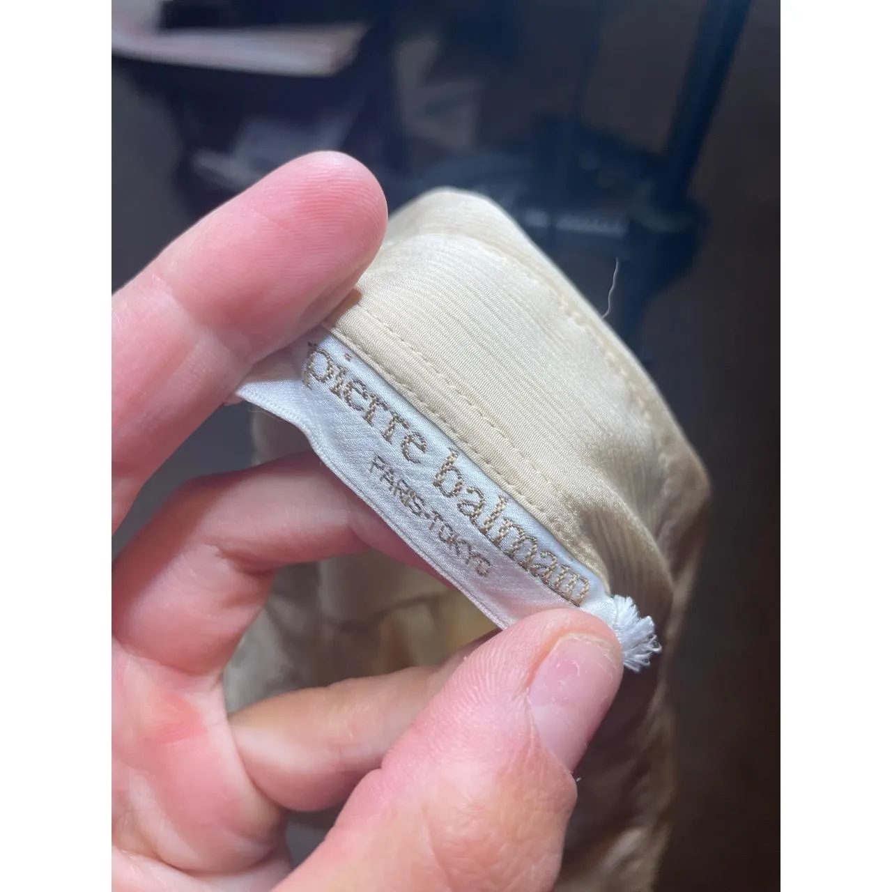 Vintage Pierre‎ Balmain Women Pale Yellow Button Down Top Size Medium - Image 4