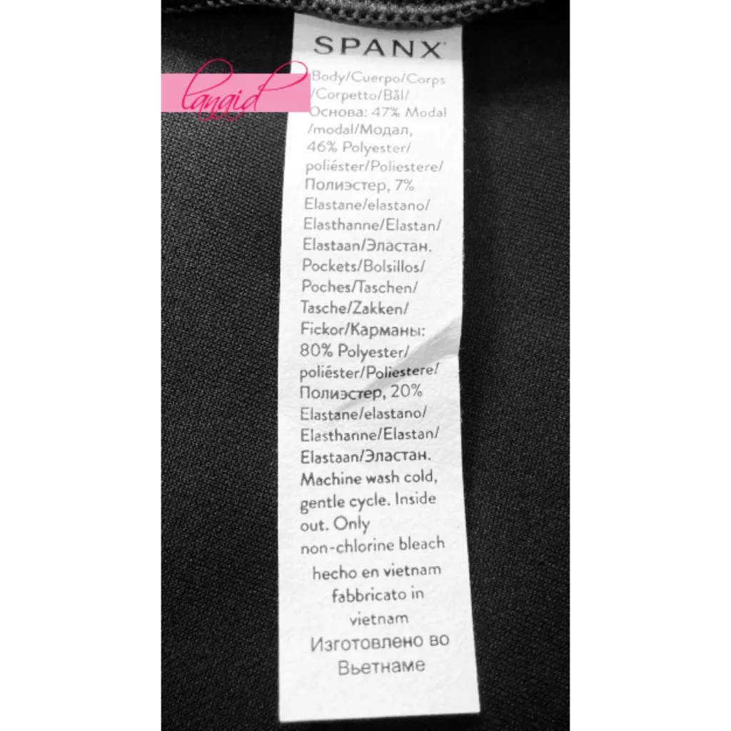 Spanx AirEssentials Bermuda Short Very Black High-Rise Waist Tie-Waist Belted XS - Image 10