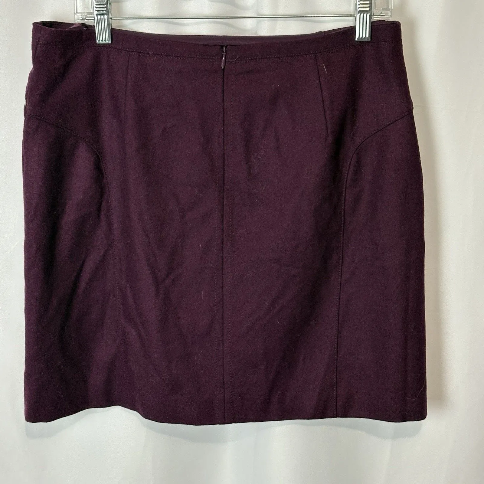 NWT Esprit Mini Skirt Wool Blend Burgundy Classic Winter Work Office Mod Size 10 - Image 3