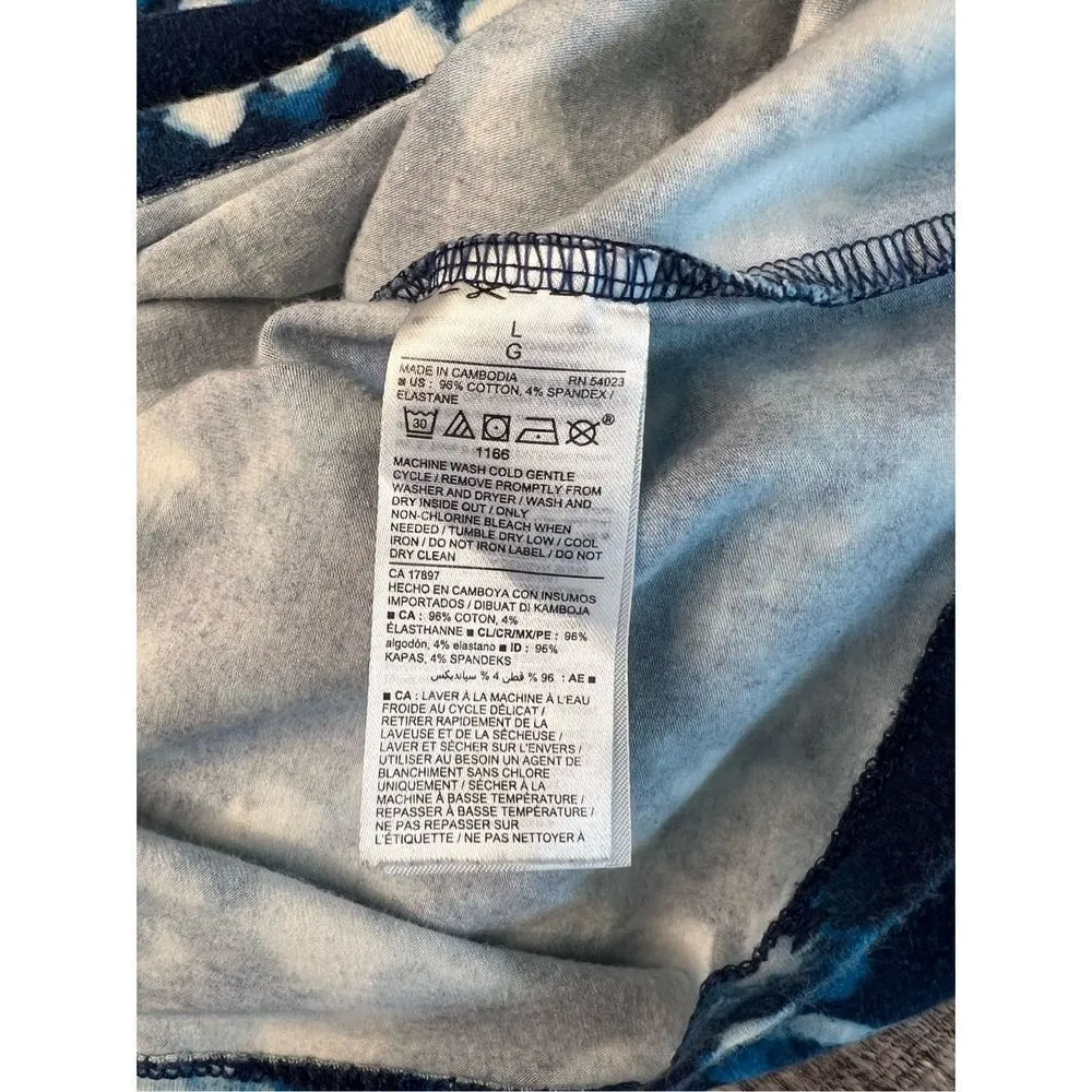 Old Navy‎ Maternity Fitted Ruched Blue Tie-Dye Jersey Knit Dress LARGE Casual - Image 8