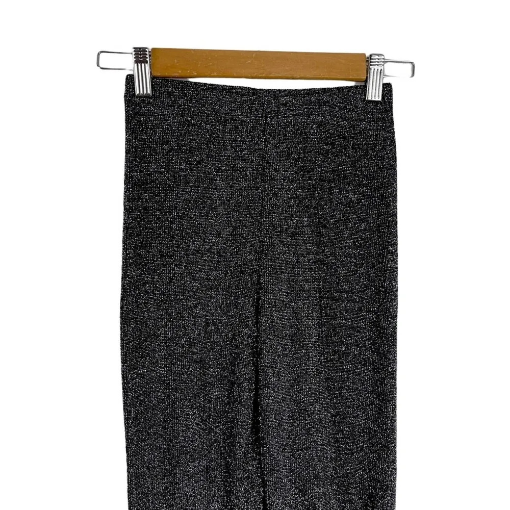 Victoria’s Secret Vintage Crown Label Black Rib Knit Metallic Leggings Size S - Image 3