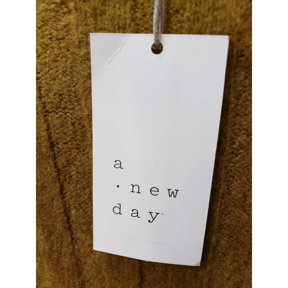 A New Day Sweater Dress Women's XS Green Knit Long Sleeve Lightweight Mock Neck - Image 5