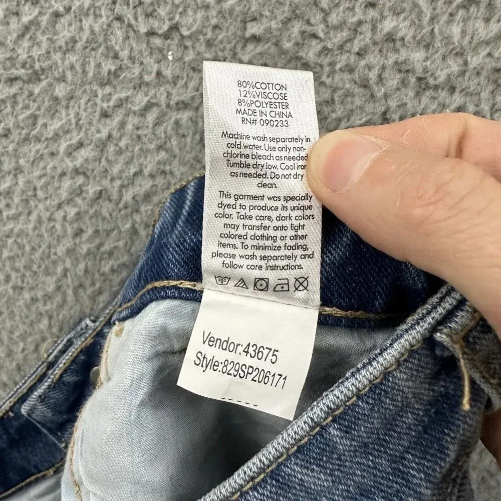 Mom Shorts High‎ Rise Denim Pockets Medium Wash Cuffed 2" Women's Size 25 - Image 5