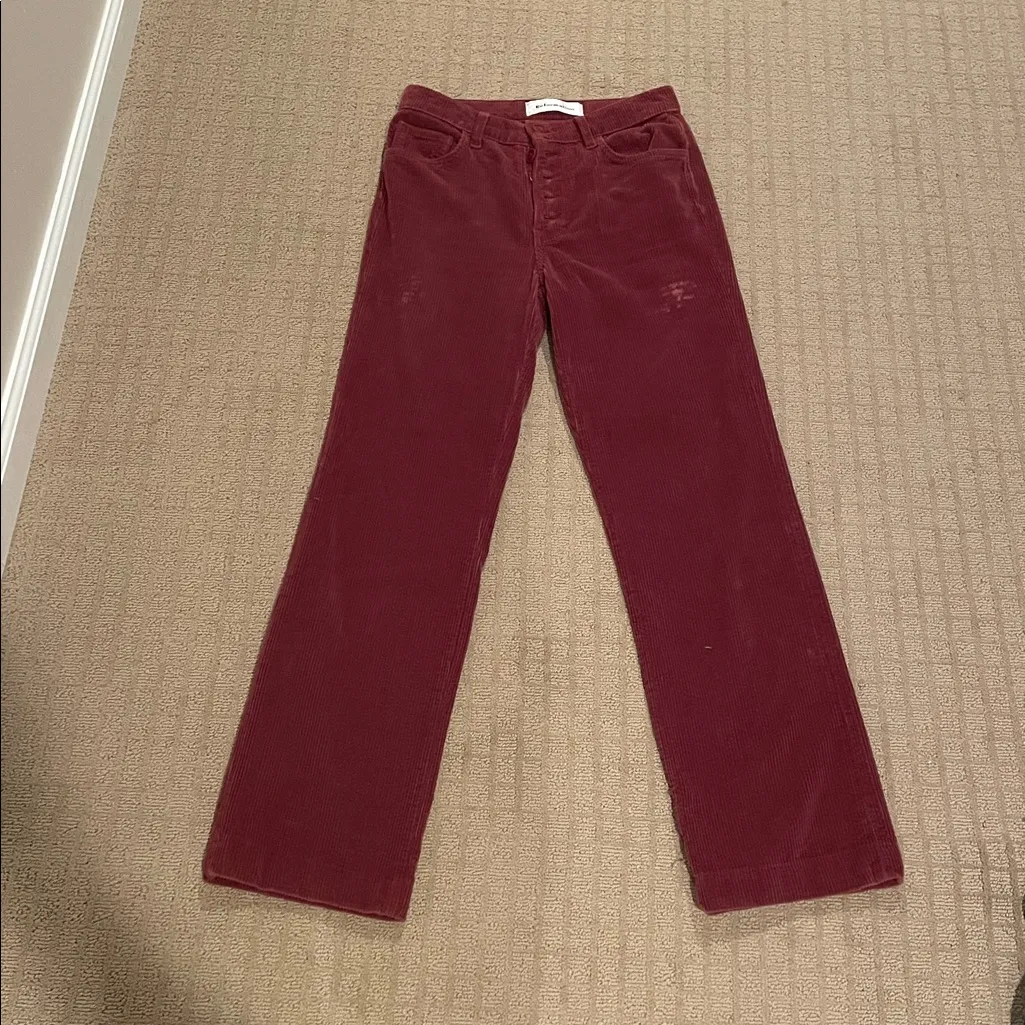 Reformation Burgundy Corduroy Pants - Image 3