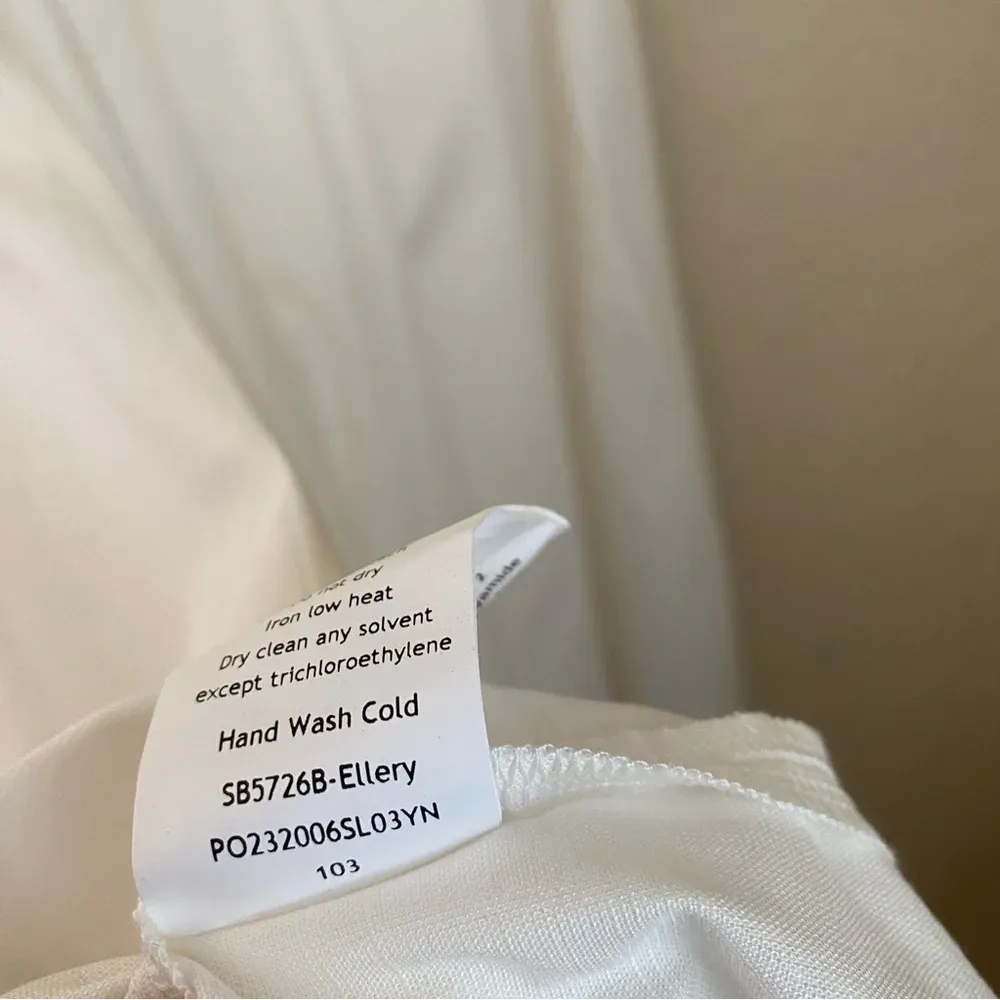 House of CB 'Ellery' Linen Puff Sleeve Sundress midi white‎ NWOT M - Image 11