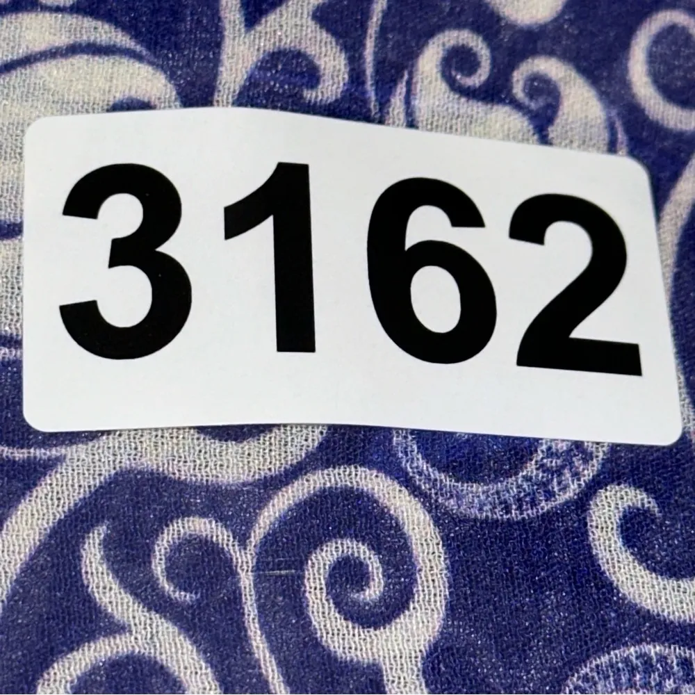 TAJ by Sabrina Crippa Women’s S Blue White Silk Orange Beaded Sequin Top Blouse - Image 10