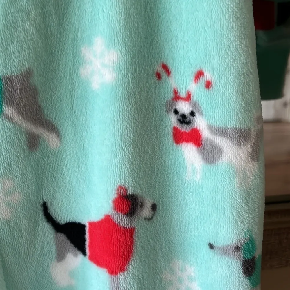 Plush Cozy Pajamas One piece Zip Up Hooded Puppy Dogs Christmas Womens - Image 2